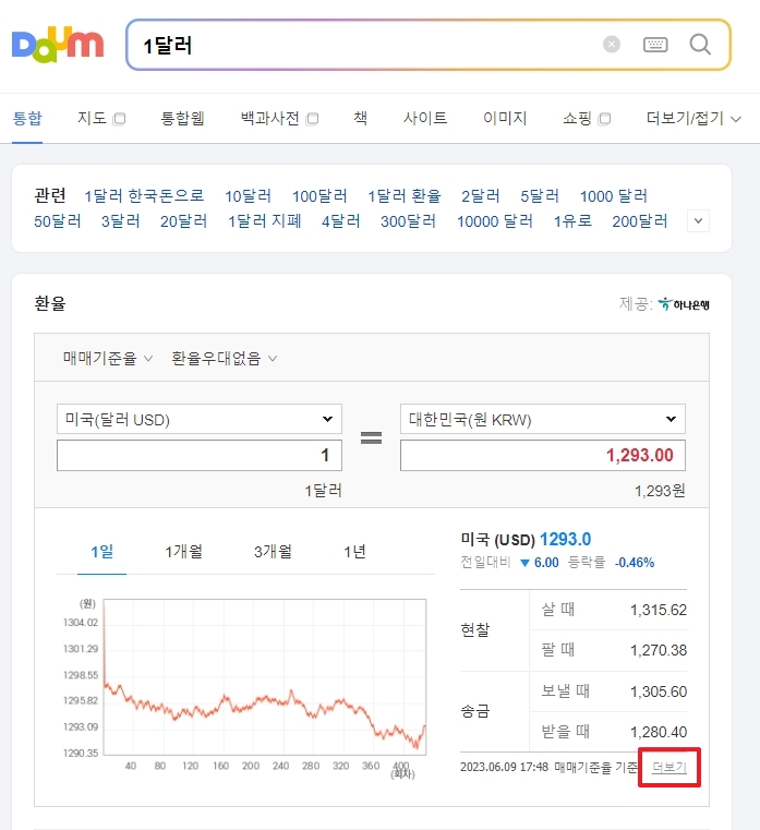 환율 정보 더보기 버튼