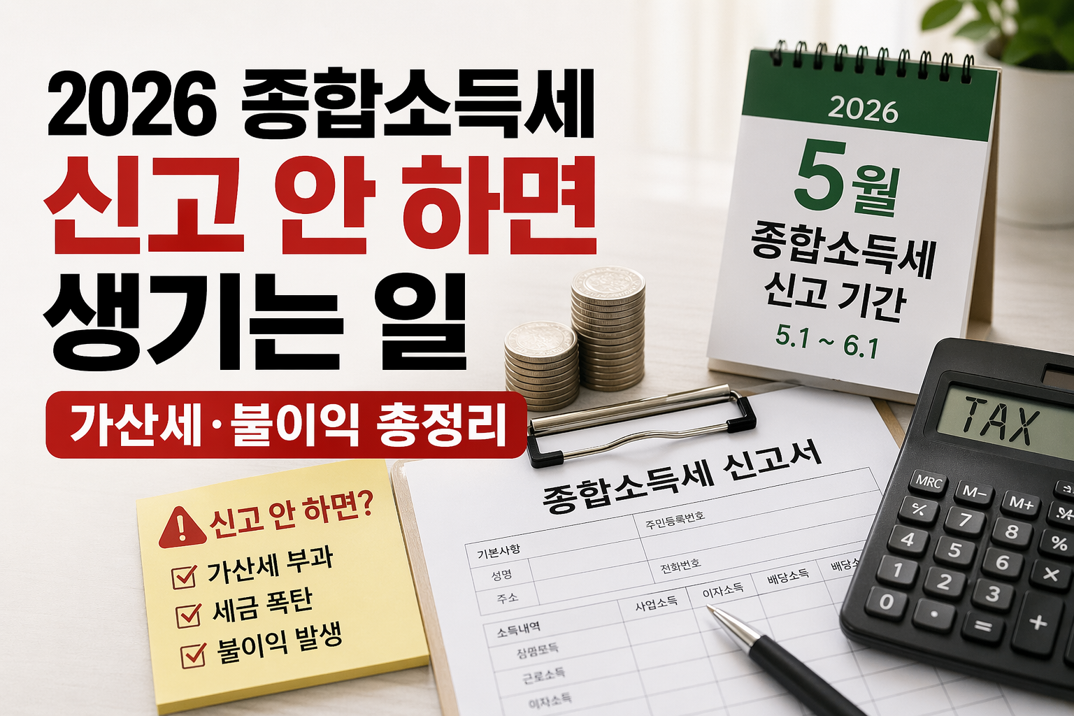 5월은 종합소득세 신고 기간, 신고 안 하면 생기는일