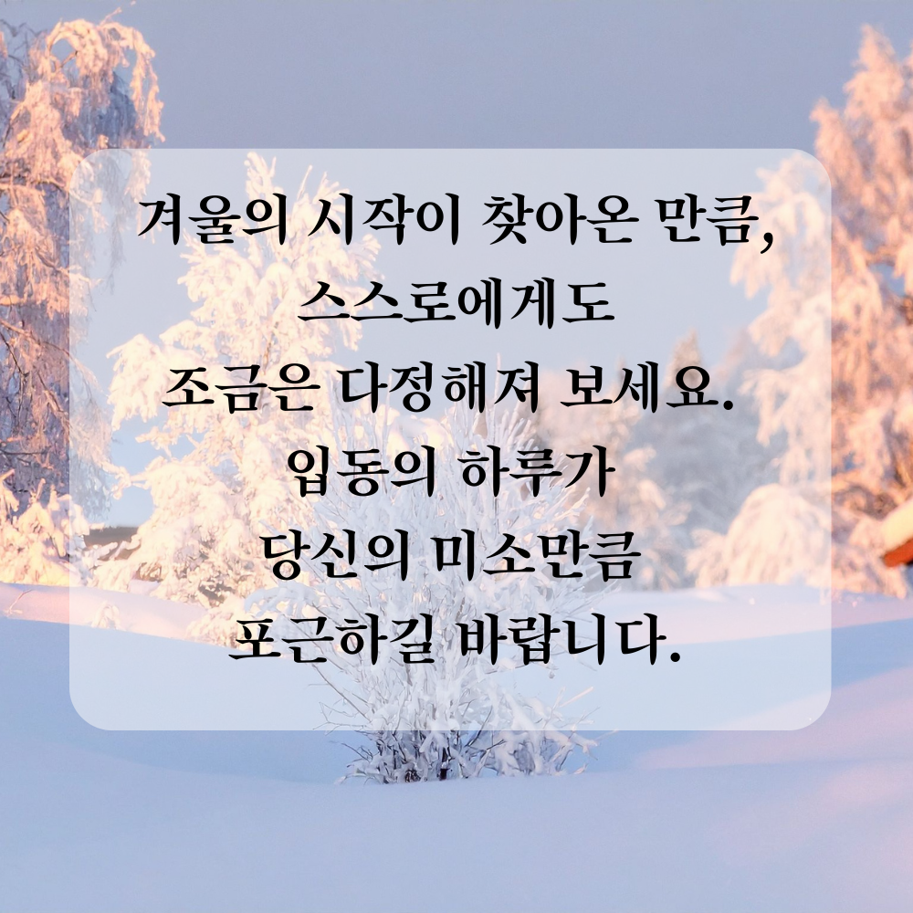 11월 인사말 입동 인사 이미지 문구 사진 그림 모음집