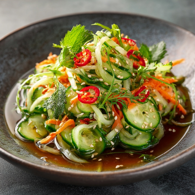 미나리로 만든 오이미나리무침