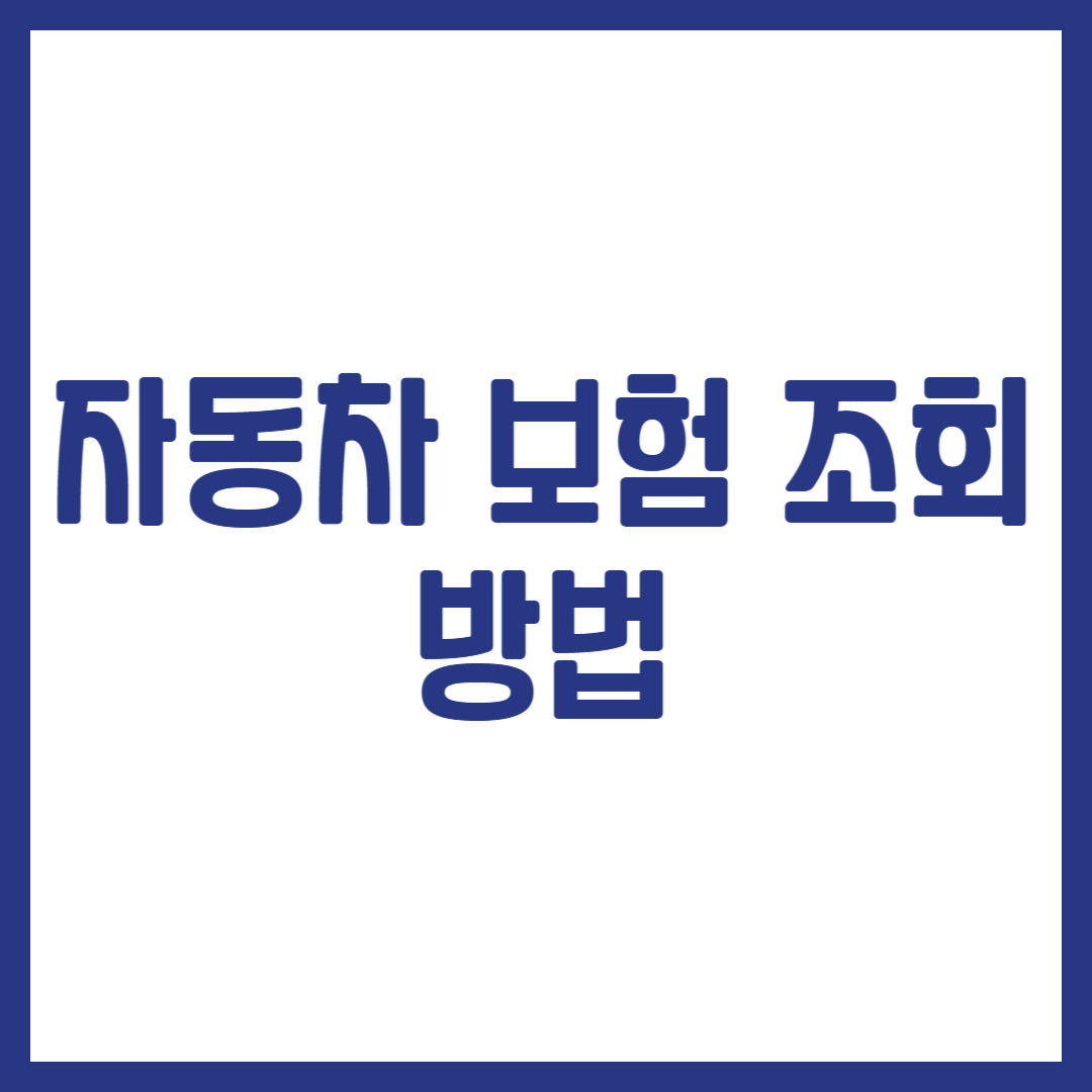 자동차 보험 조회 방법