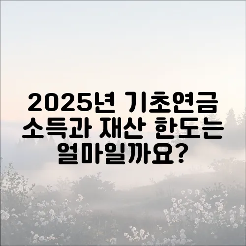 2025년 기초연금 소득과 재산 한도는 얼마일까요?