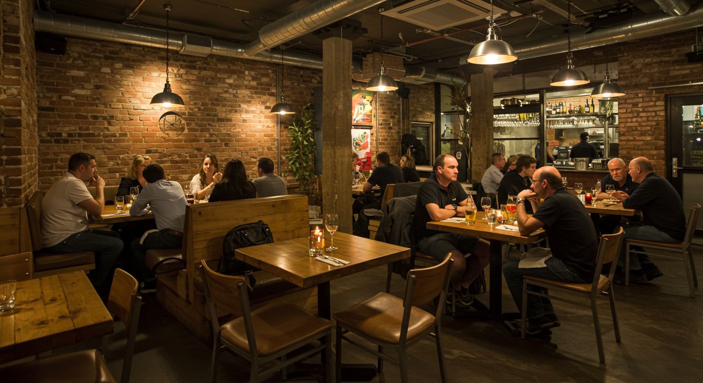 손님이 들어찬 상가 사진