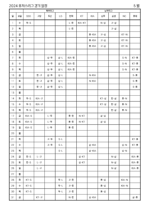KBO 퓨처스리그 일정(피치클락, 베이스 크기 확대)