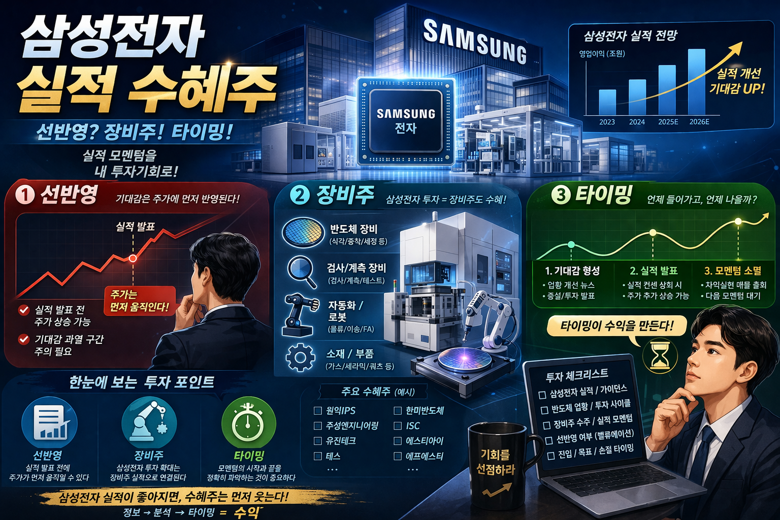 삼성전자 실적 수혜주 (선반영, 장비주, 타이밍)