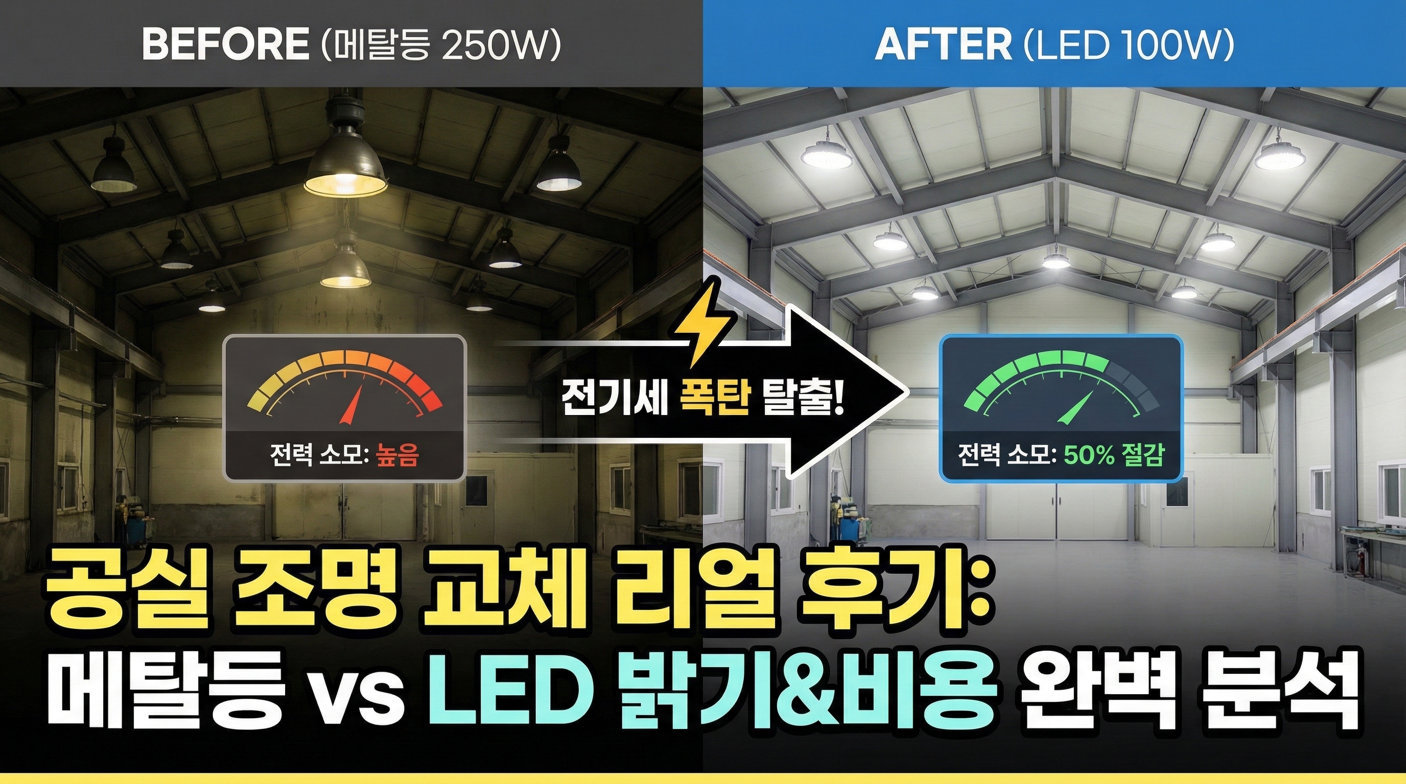 메탈등을 LED조명등으로 교체한 후기