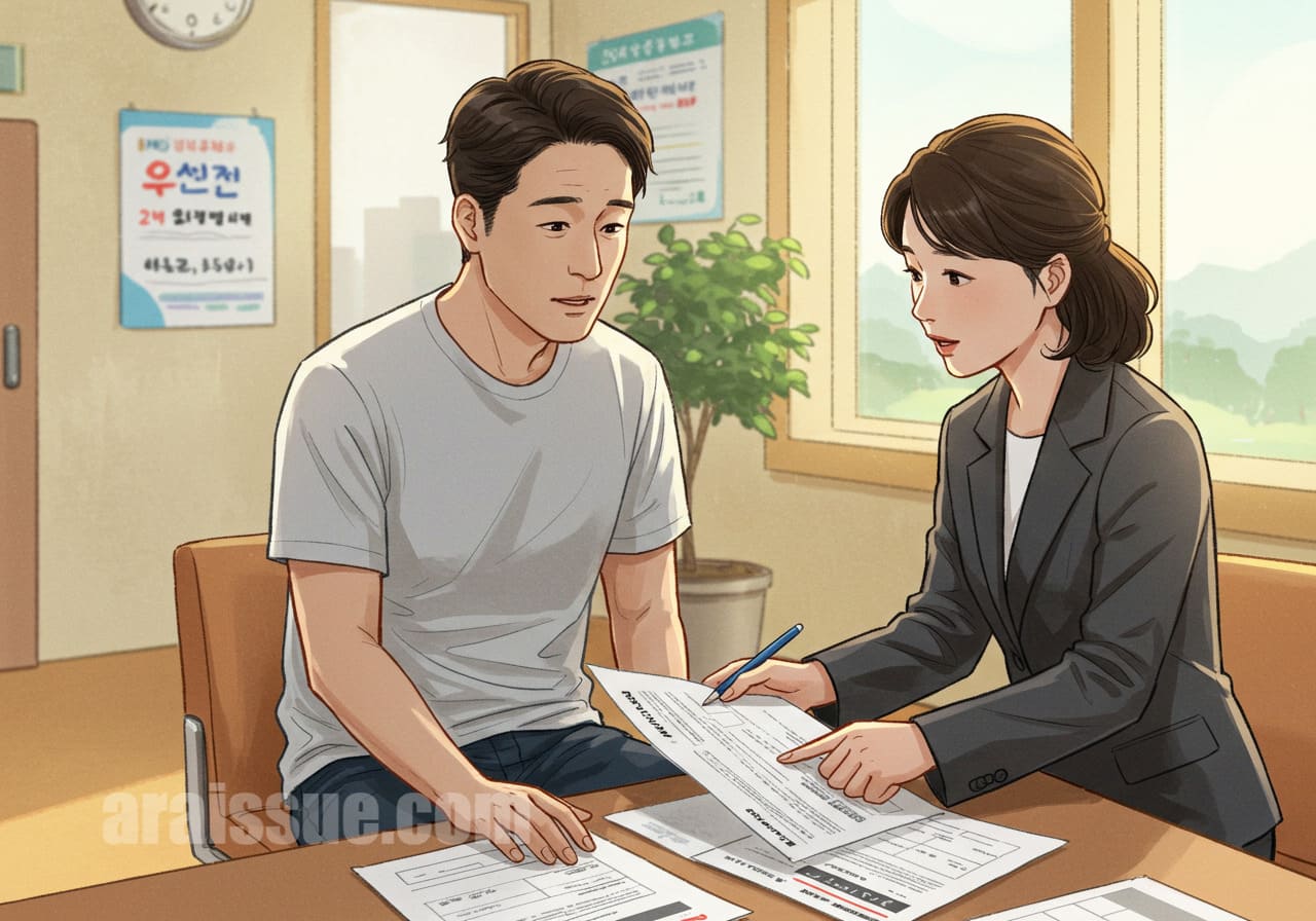 정부 지원사업을 신청 중인 중년 남성