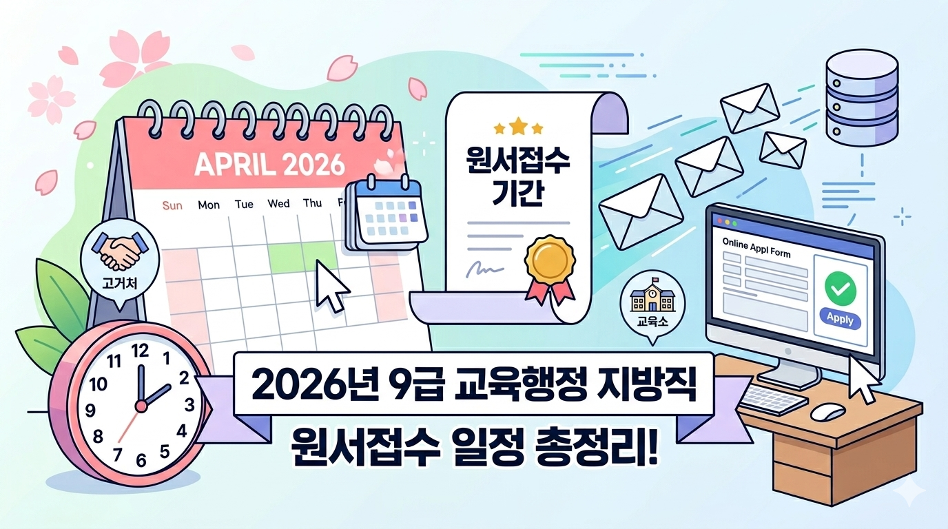 2026년 9급 교육행정직 및 지방직 공무원 원서접수 기간 안내 이미지
