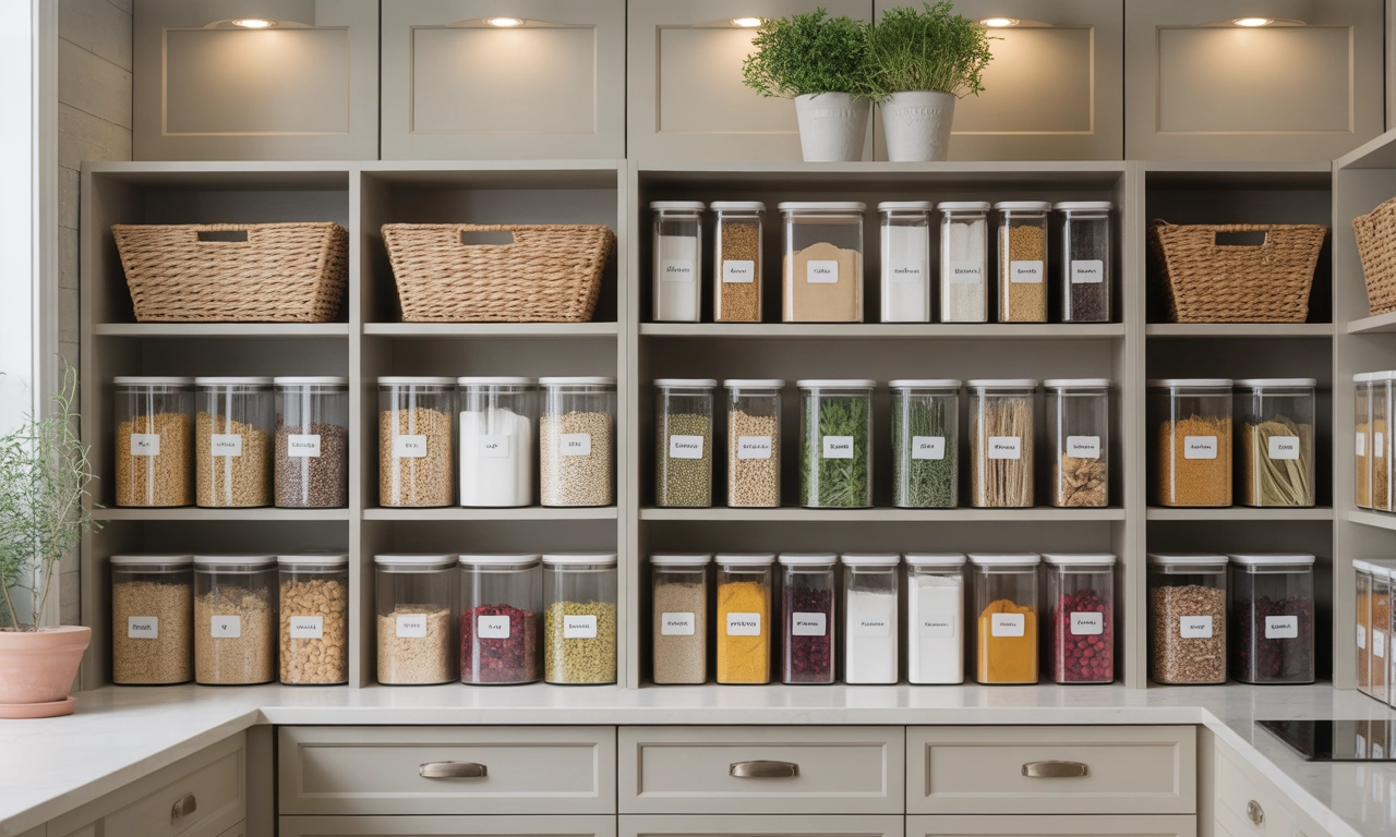 팬트리를 한눈에! 수납함과 바구니로 주방 정리 완벽하게