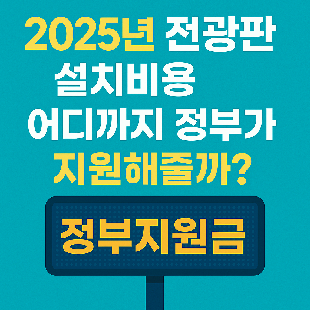 2025년 전광판 설치비용, 어디까지 정부가 지원해줄까?