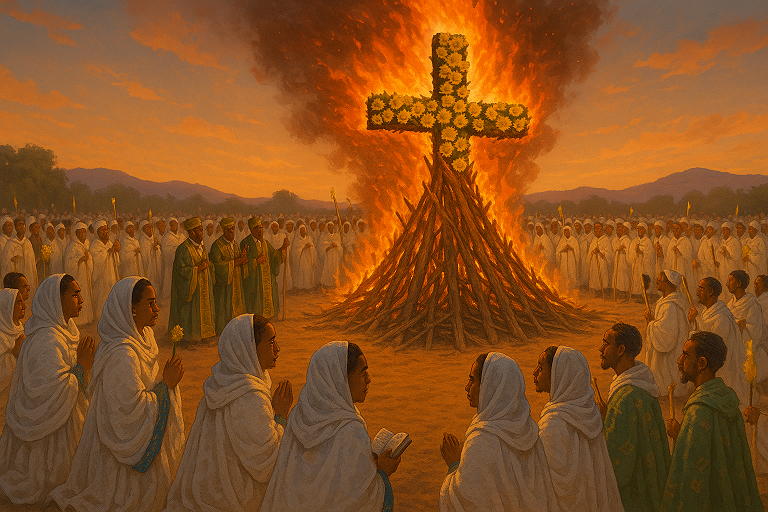 불타는 꽃 십자가, 에리트레아 ‘마스켈’ 축제의 신성한 불꽃