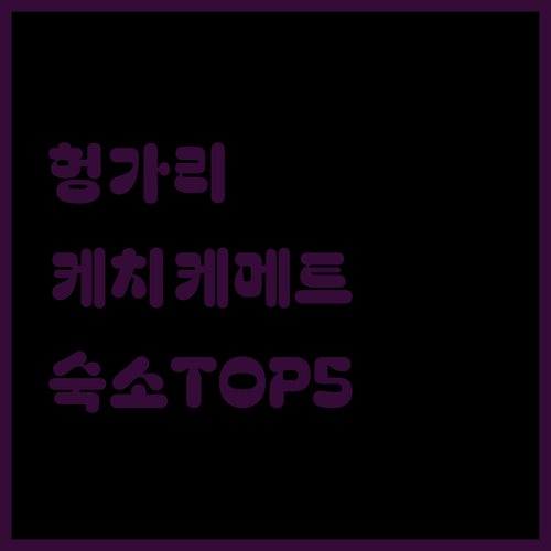 헝가리 케치케메트 여행 숙소 추천 베..