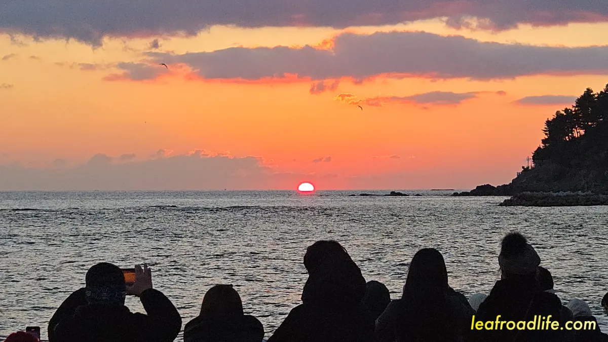 속초-외옹치-해변-일출-모습