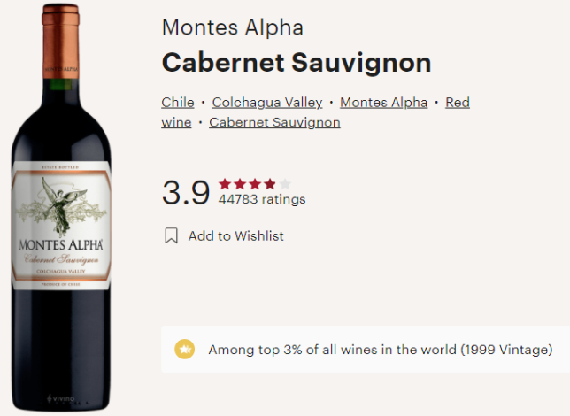 몬테스 알파 카머네 쇼비뇽