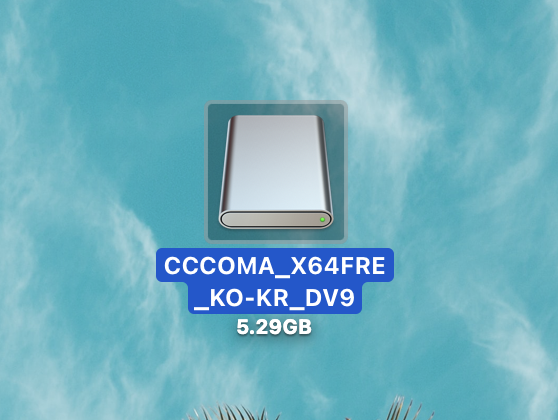 바탕화면에 뜬 마운트된 ISO