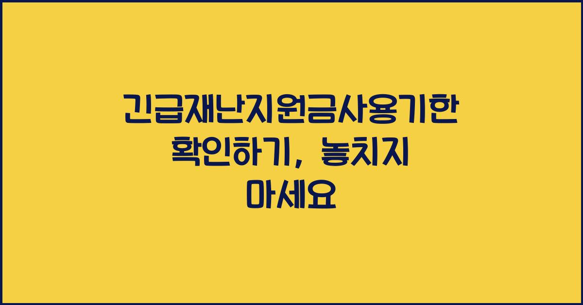 긴급재난지원금사용기한