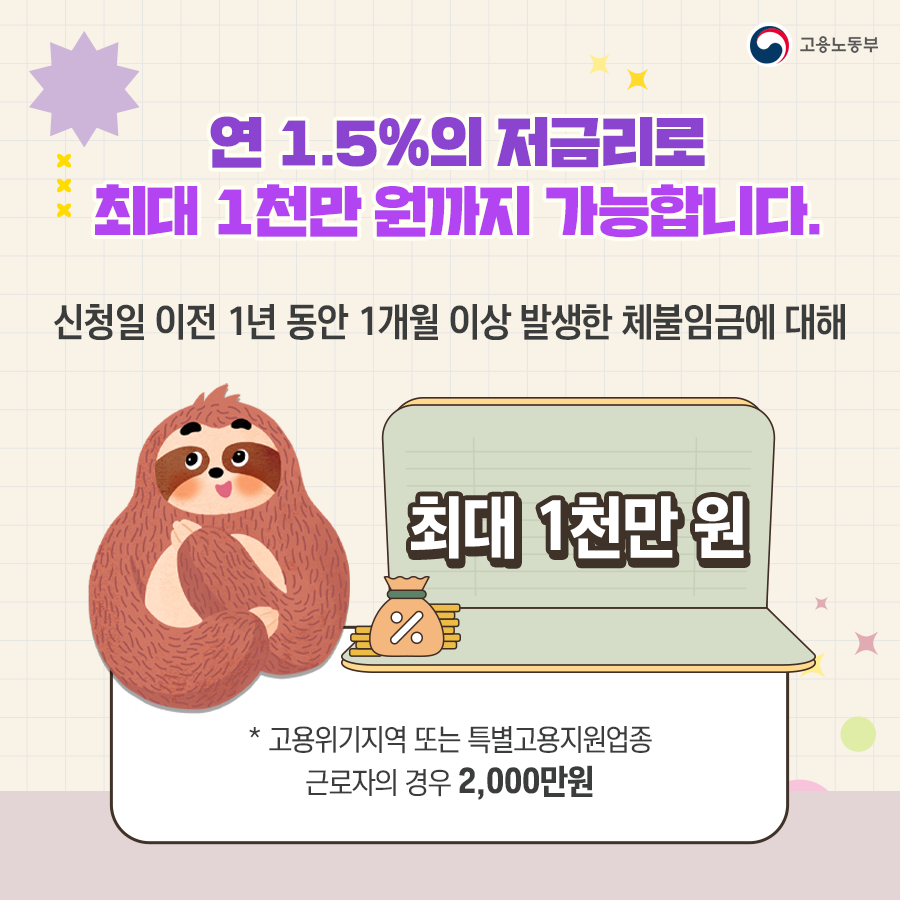 체불근로자 생계비 융자