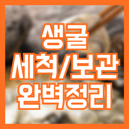 생굴 세척 보관 먹는법 주의사항 완벽정리!