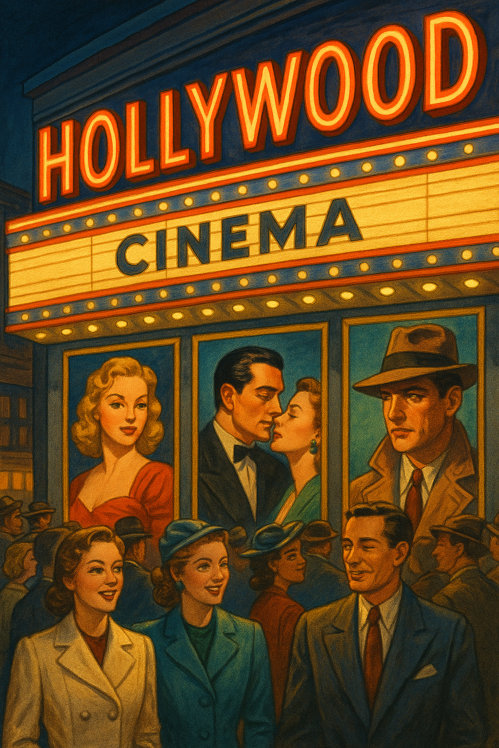 1940~50년대 할리우드 고전 극장 앞