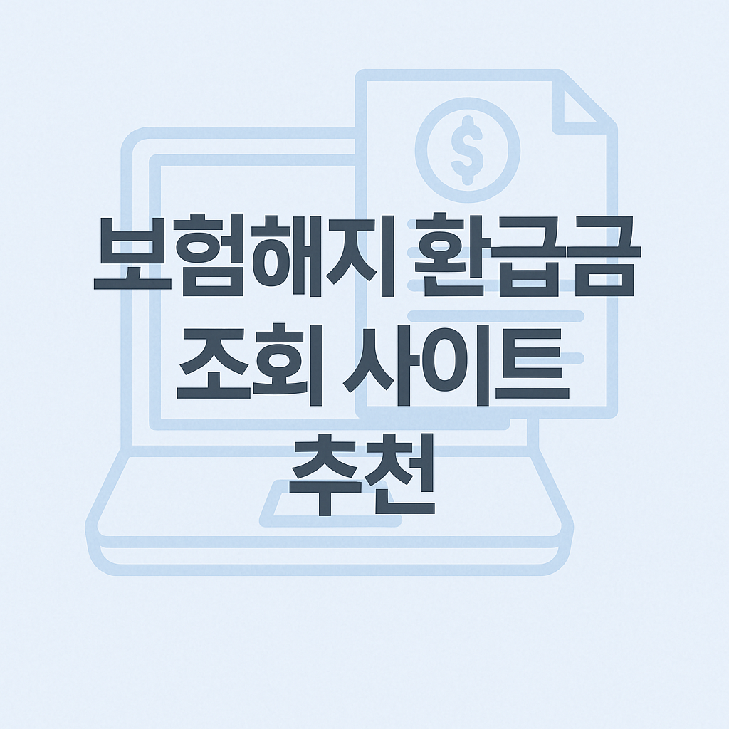 보험해지 환급금 조회