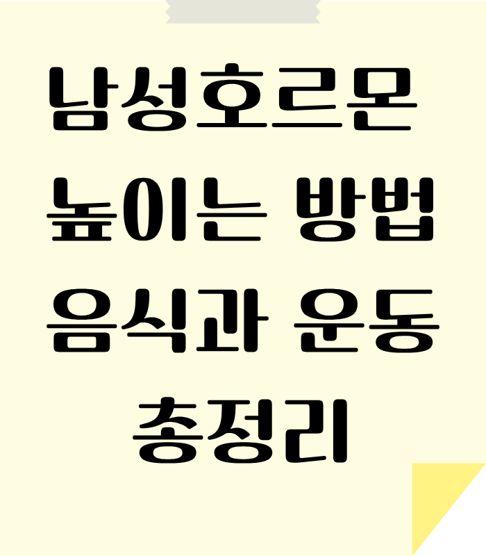 나이가 들면 감소하는 호르몬을 음식과 운동으로 높일 수 있습니다.