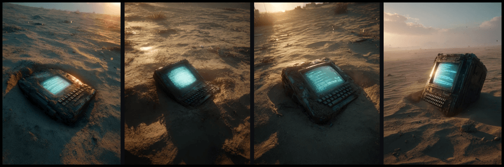post-apocalyptic analog data terminal 세계관 실전 예시 이미지_Midjourney