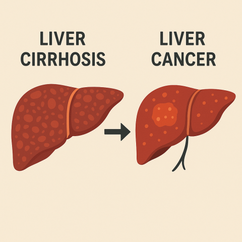 간암과 간경화 진행을 도식화