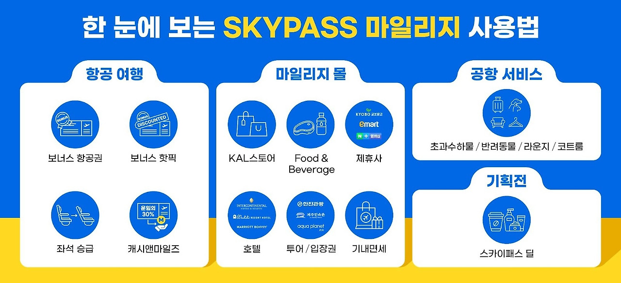 SKYPASS 마일리지 사용법