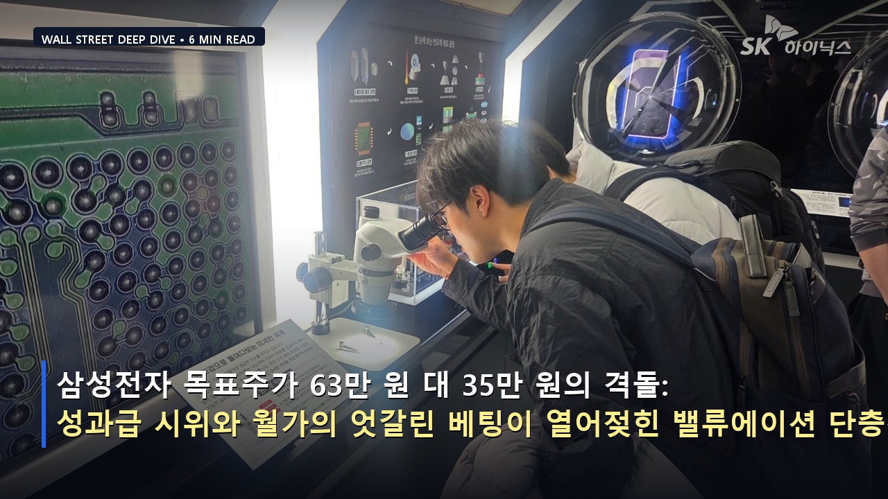 삼성전자 목표주가 63만 원 대 35만 원의 격돌: 성과급 시위와 월가의 엇갈린 베팅이 열어젖힌 밸류에이션 단층선