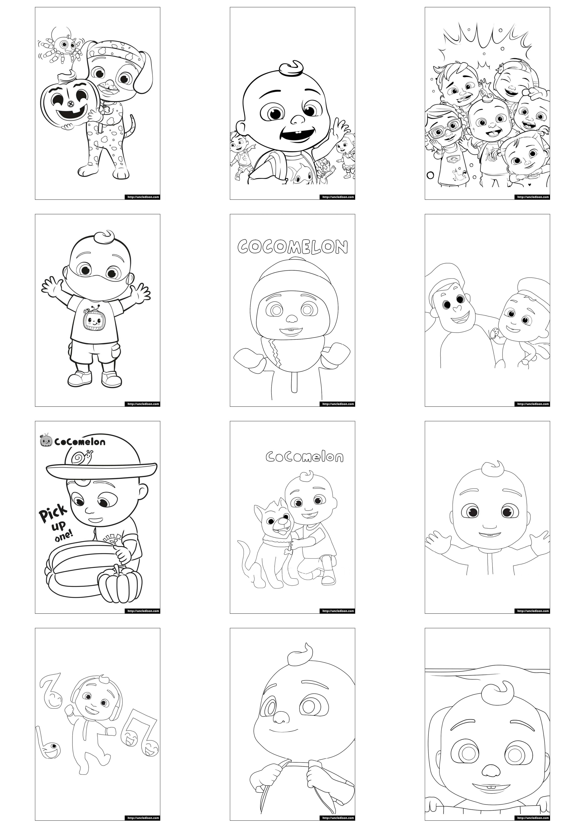 코코멜론 색칠공부 무료도안 cocomelon coloring page