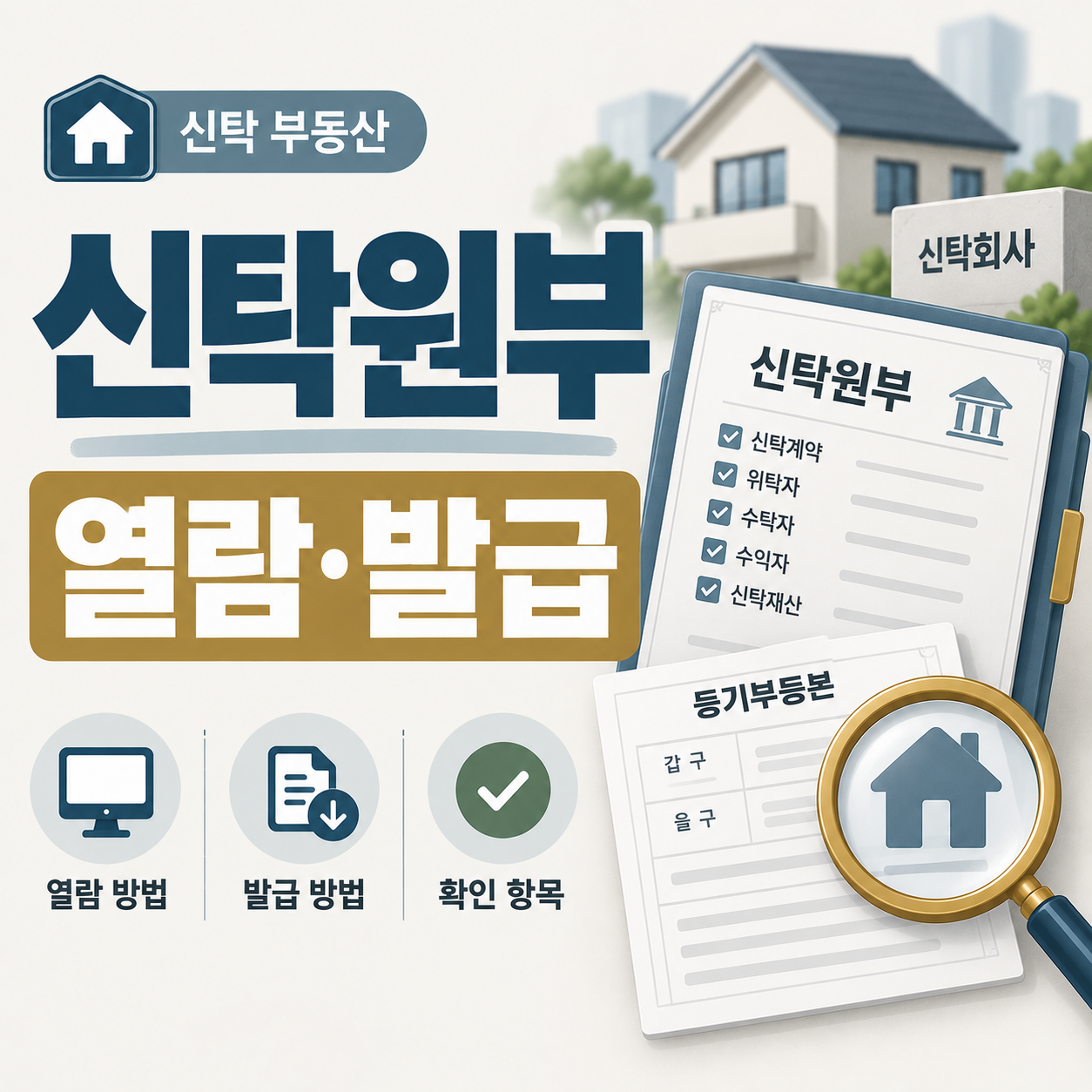신탁원부 열람과 발급 방법을 설명하는 이미지
