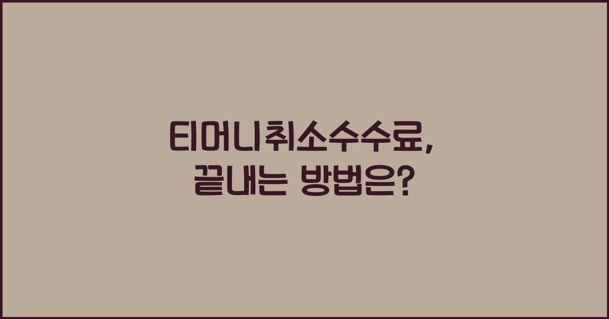 티머니취소수수료