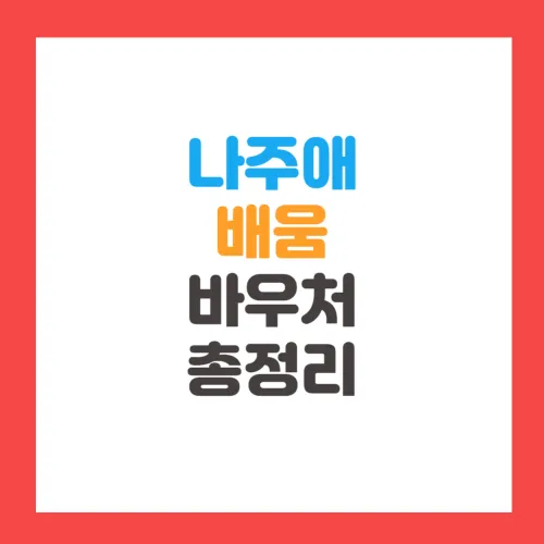 나주애 배움 바우처 신청방법, 카드발급, 사용방법, 사용처 총정리