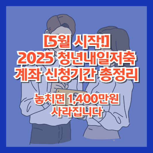 [5월 시작!] 2025 청년내일저축계좌 신청기간 총정리｜놓치면 1,400만원 사라집니다
