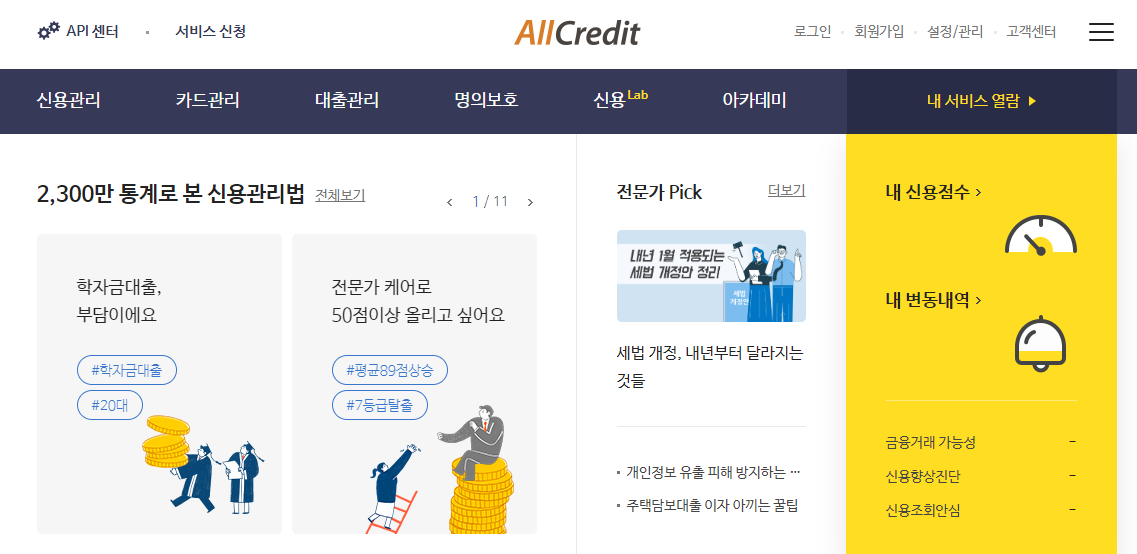 신용평가 가점제 올크레딧(1)