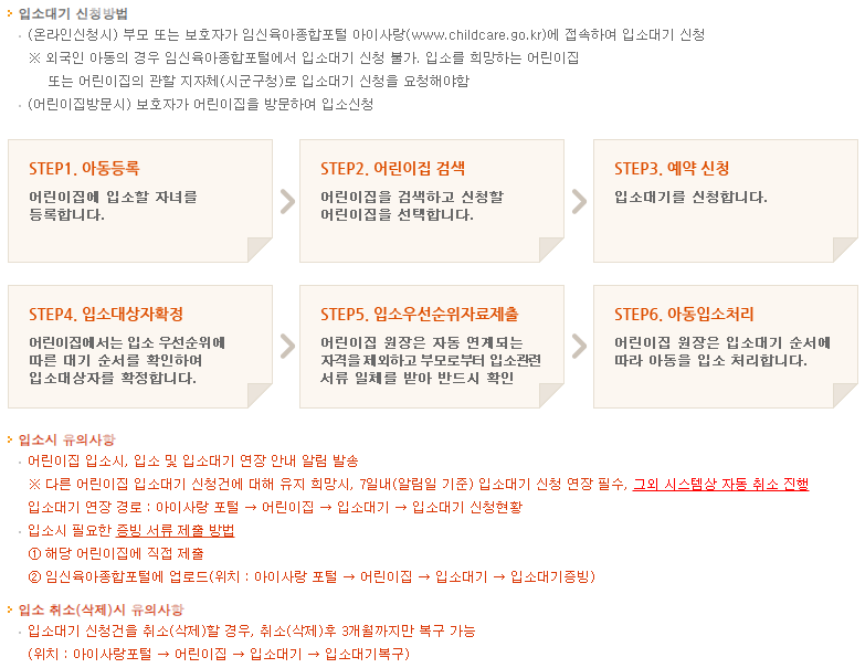 어린이집 입소대기 신청방법