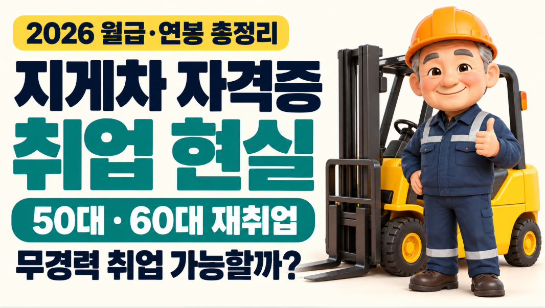 2026 지게차 자격증 취업 현실 총정리｜월급&middot;연봉&middot;50대 60대 재취업&middot;무경력 취업 가능할까?