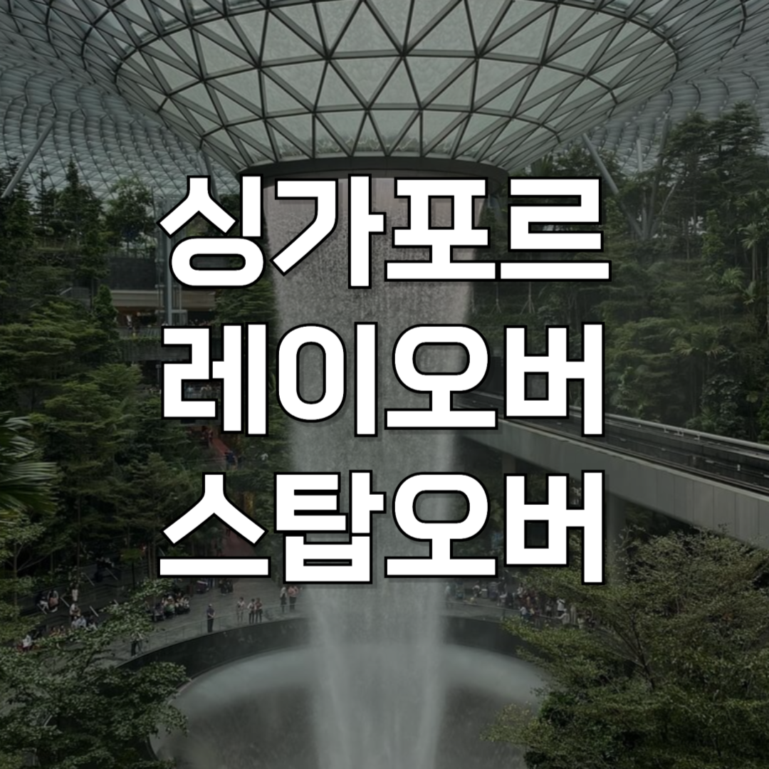싱가포르 레이오버 vs 스탑오버 완벽 정리: 창이공항 200% 활용하는 법