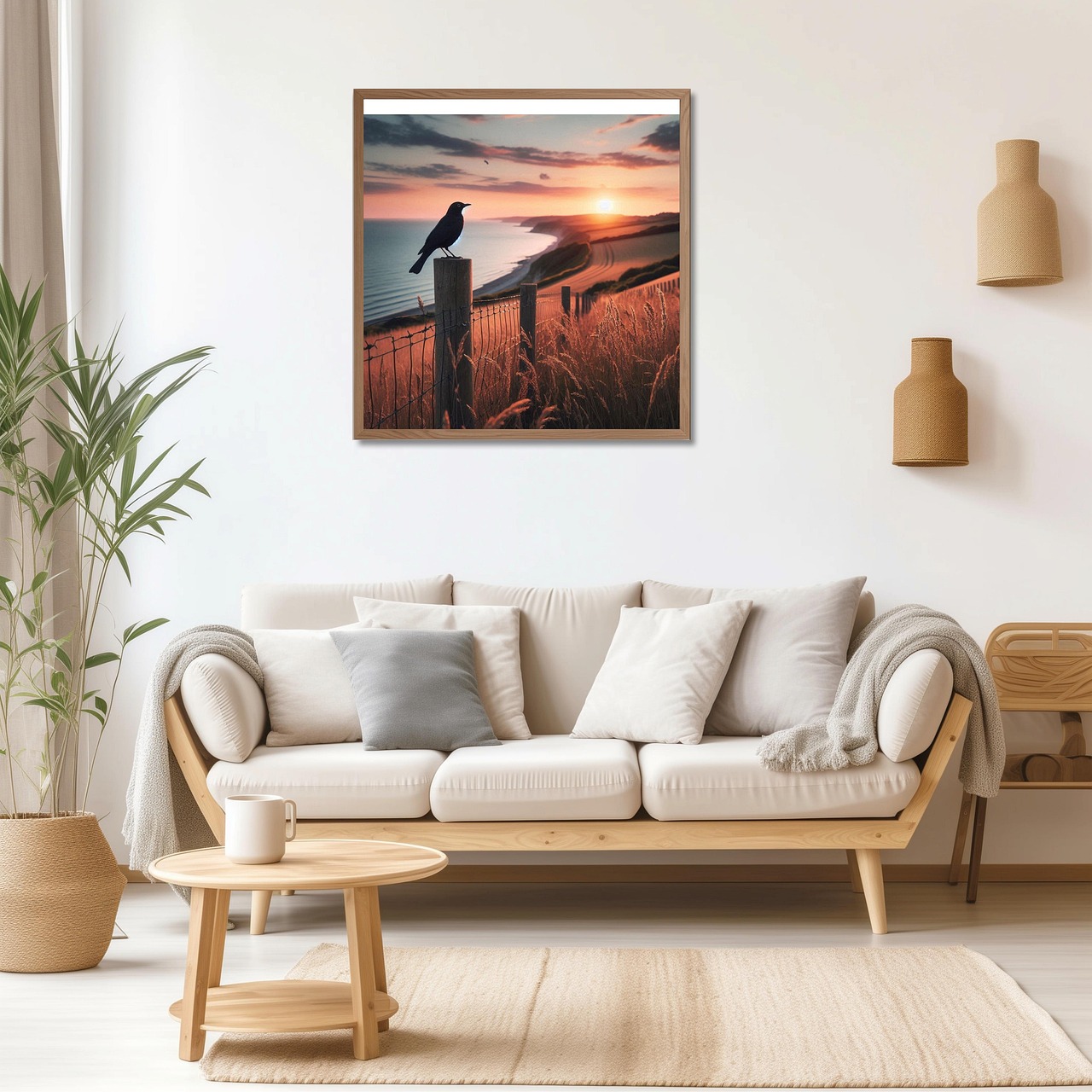 따뜻한 분위기의 거실 이미지