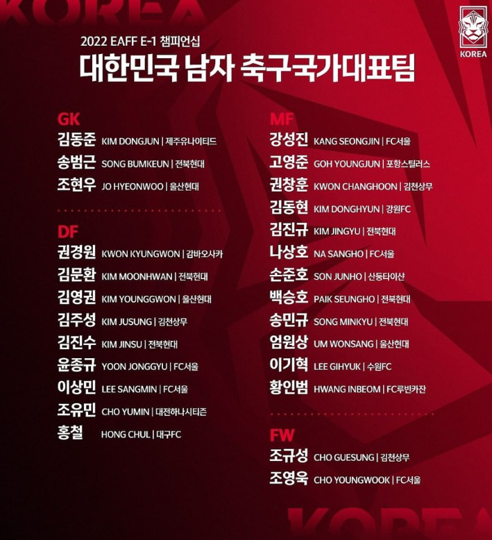 2022 동아시아컵 시청 중계 채널