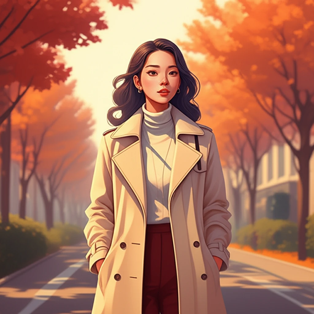 더애수 가을 신상: 클래식 트렌치코트..