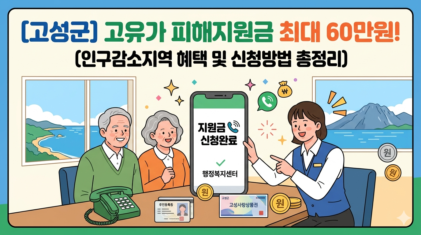 고성군] 고유가 피해지원금 최대 60만원 신청방법! 인구감소지역 추가 혜택 총정리