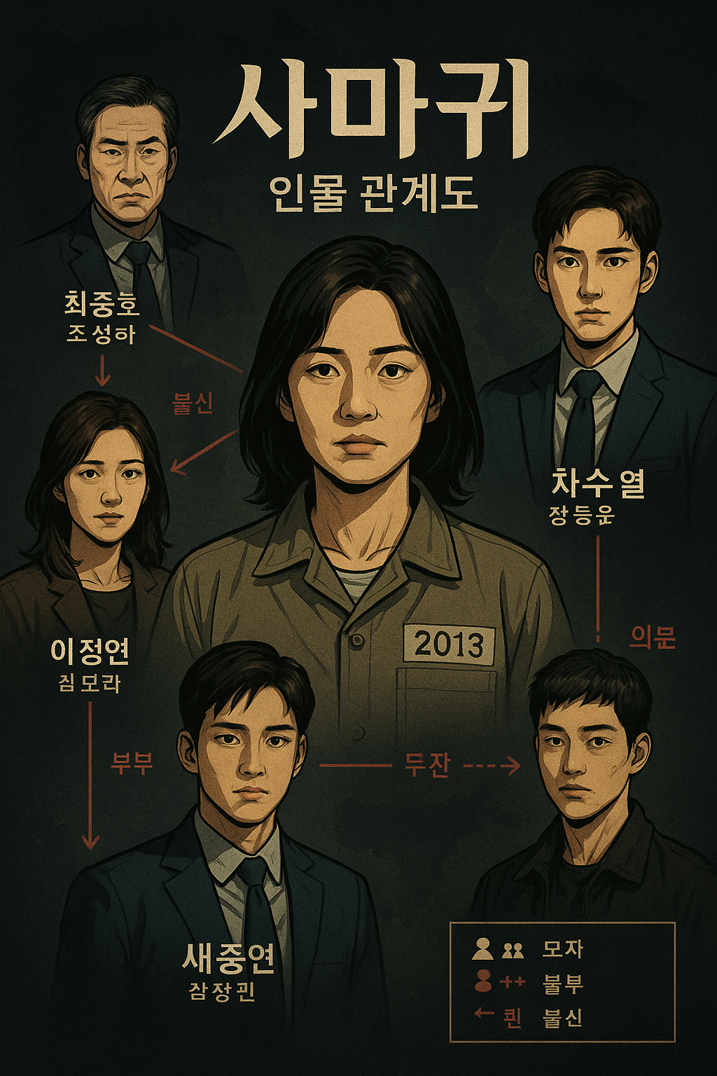 사마귀 주요 인물 관계도