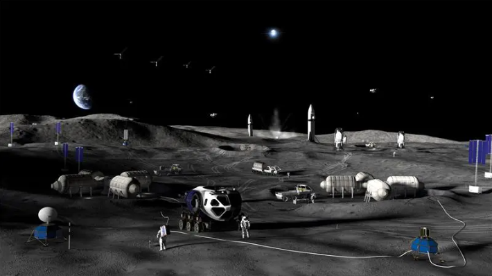 Artist’s concept of Phase 3 of NASA’s Moon Base.