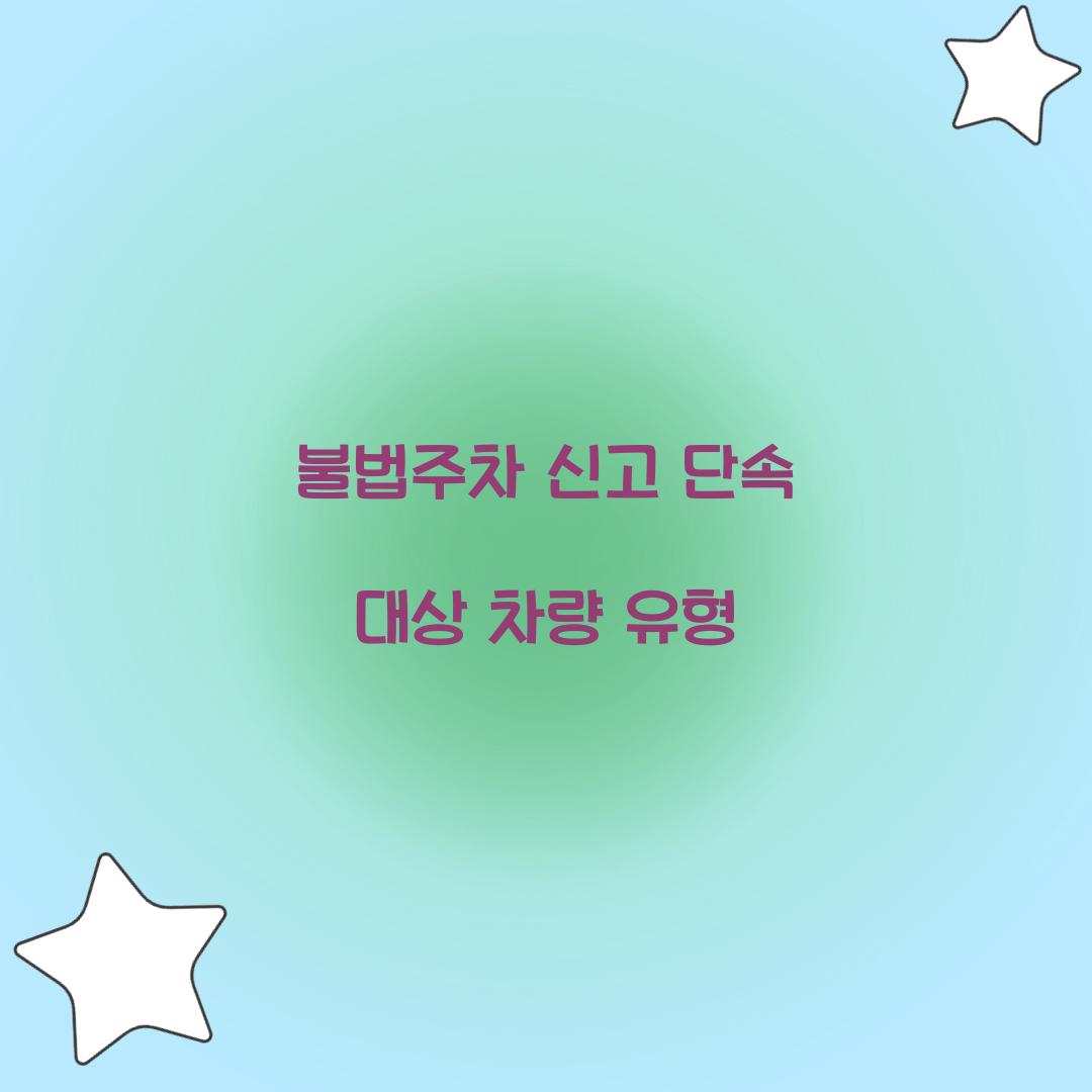 불법주차 신고 단속 대상 차량 유형