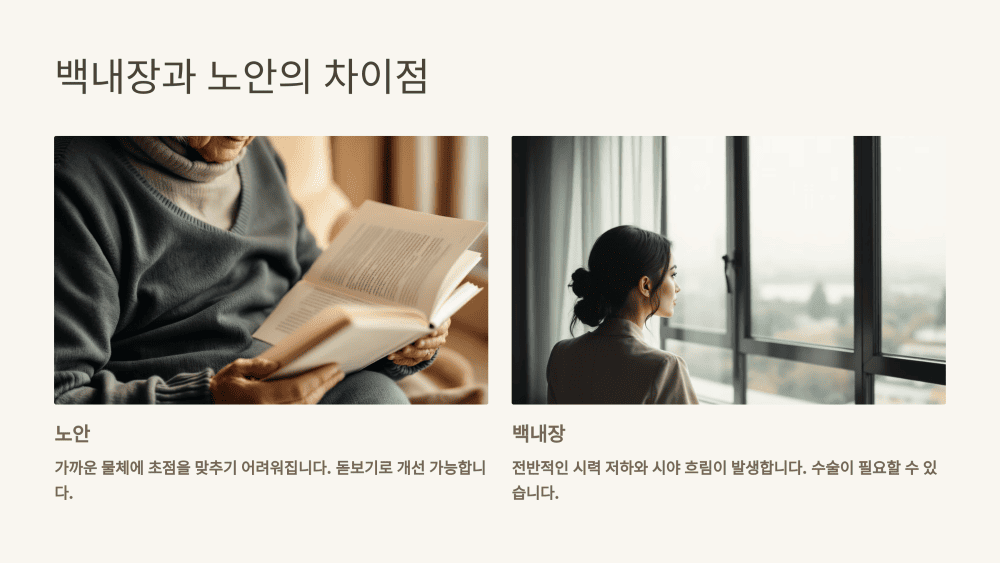 백내장과 노안의 차이점