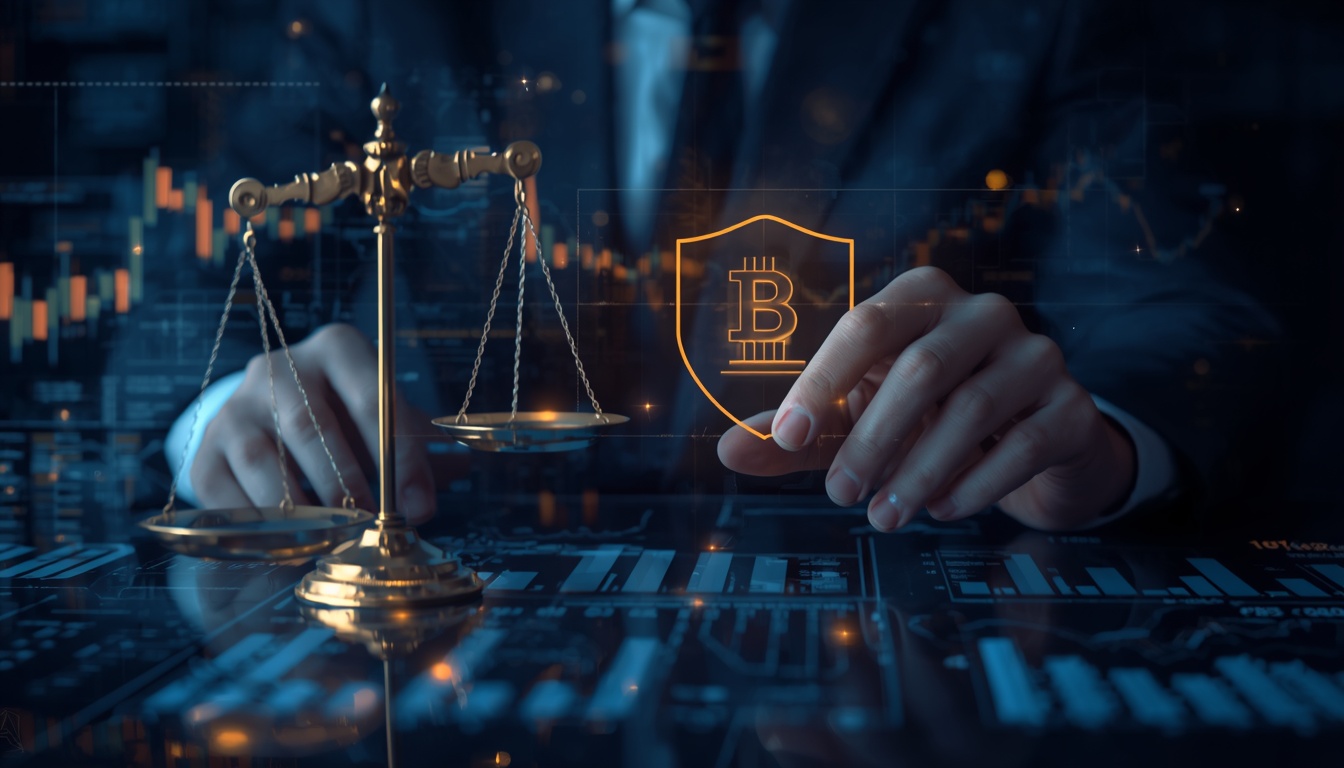 A risk assessment infographic displaying SEC regulatory compliance scales and credit default analysis for XRPL investors.