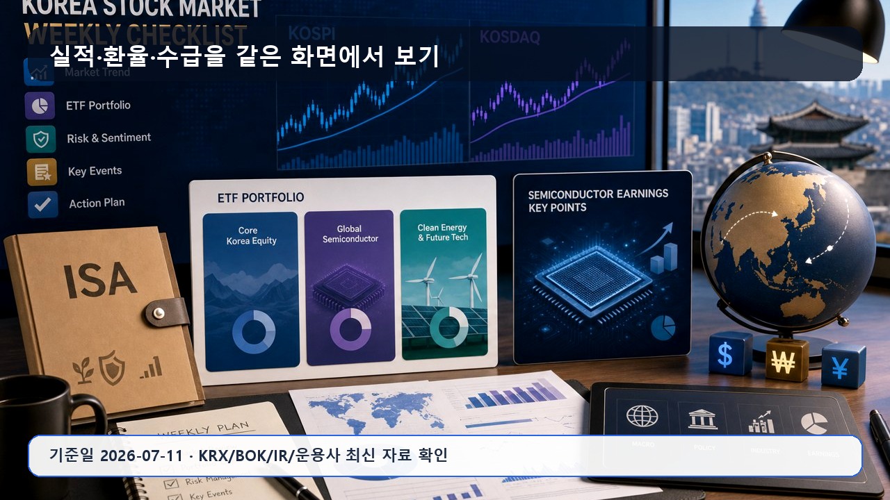 2026년 7월 셋째 주 국내증시 전망 본문 이미지: 코스피 코스닥 환율 삼성전자 실적 흐름