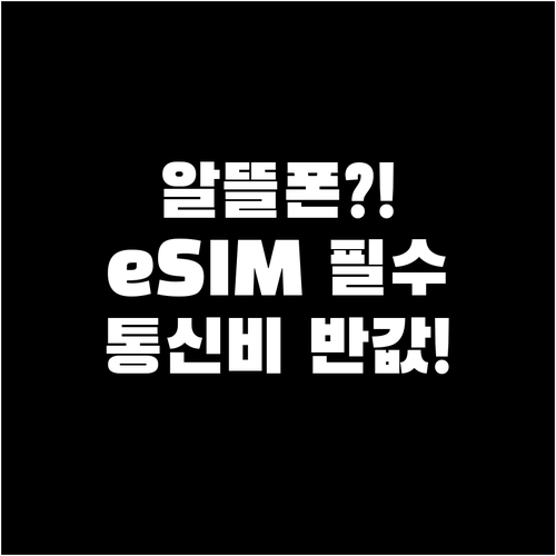 알뜰폰 eSIM 듀얼심 하나로 통신비..