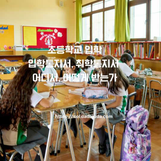 초등학교 입학통지서 취학통지서